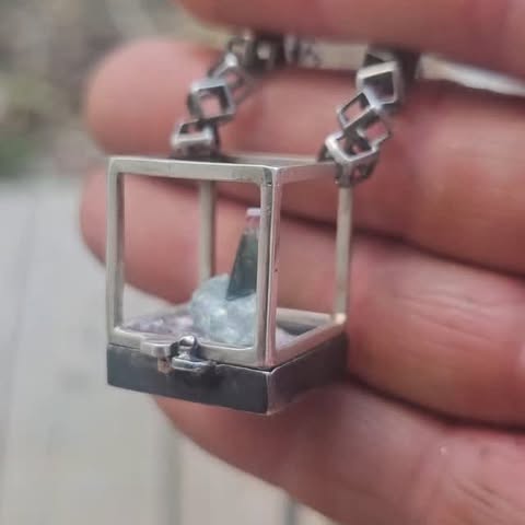 Sterling Terrarium Cube Pendant